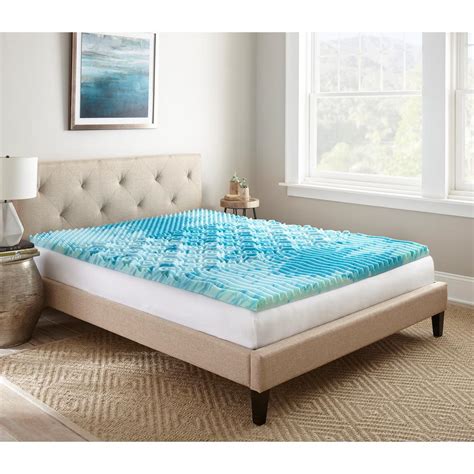Conforms to all body types for ideal spine and neck alignment; Lane 2 in. Full Gellux Gel Memory Foam Mattress Topper ...