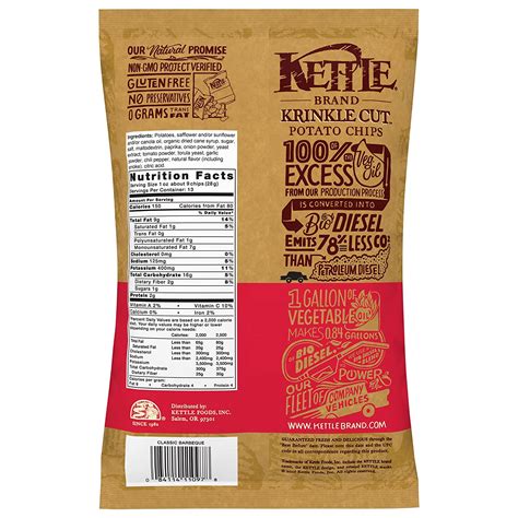 Kettle Brand Potato Chips Krinkle Cut Classic Barbeque 13 Ounce Bag