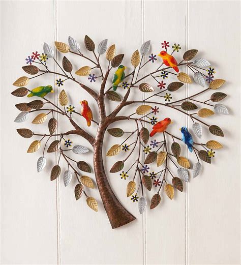 Handcrafted Heart Tree Metal Wall Art Patio Wall Hangings Deck And