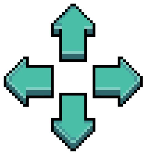 Pixel Art Video Game Direction Arrow Button Direction Key Vector Icon
