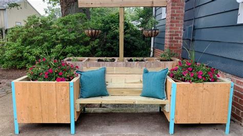 Outdoor Bench With Raised Planters Lazy Guy Diy
