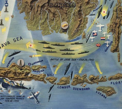 Old World War 2 Map South China Sea 1944 Navwarmap No2 Southeas