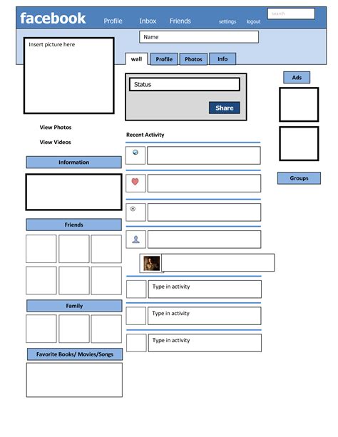 Facebook Page Template For Students Printable Printable Templates