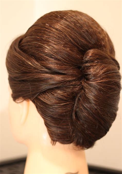 When a lady has hair like this, she can never hide the length. French twist side view | Big bun hair, Bun hairstyles ...