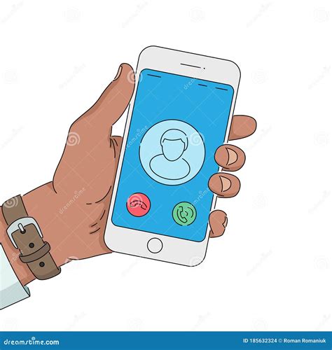 Incoming Call Hand Holding A Smartphone With Incoming Call On A Screen