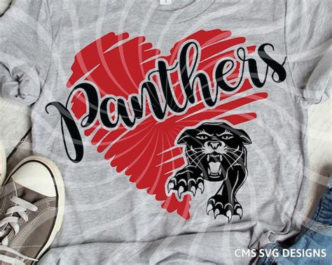 Panther Svg Panther Svg Panthers Scribble Heart School Etsy