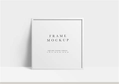 Frame Mockup 495 Square White Photo Frame Mockup Styled Thin Frame