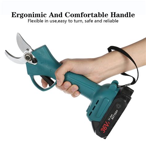 New Mm Cordless Electric Branch Scissors Pruning Shears Cutter Tool Trimmer W Pcs Battery