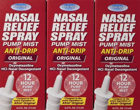 Nasal Relief Spray Hour Anti Drip Pump Mist Fl Oz Pack