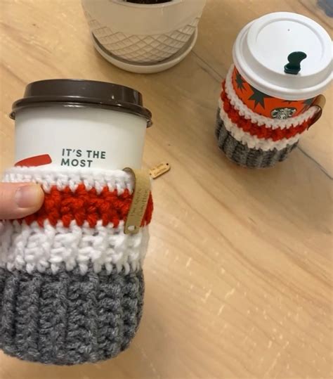 Work Sock Cup Cozy Pattern Crochet Cup Warmer Pattern Coffee Etsy