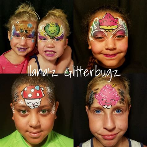 Shopkins By Ilanaz Glitterbugz Faba‎ Girl Face Painting Face Painting
