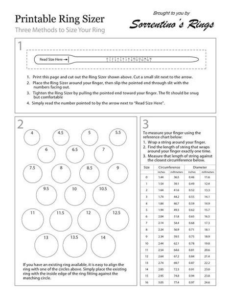 Printable Ring Sizer Digital Download Jpeg Us Ring Sizes Chart