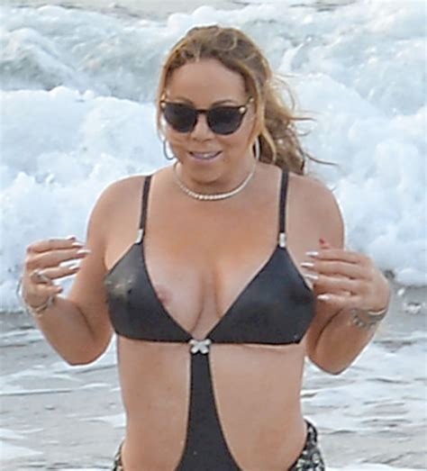 Mariah Carey Suffers Nipple Slip At The Beach Photos