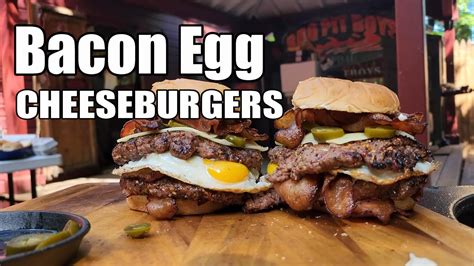 Bbq Pit Boys Bacon And Egg Double Cheeseburger In 2022 Egg Burger