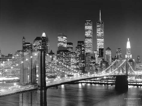 Cropped New York Skyline Black And White Wallpaper 1