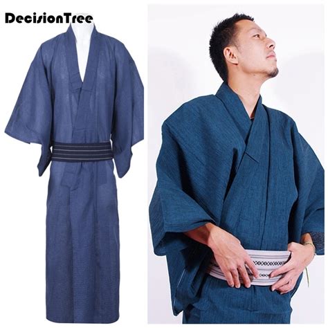 2019 Summer Traditional Men Japanese Pajamas Robe Simple Kimono Robes