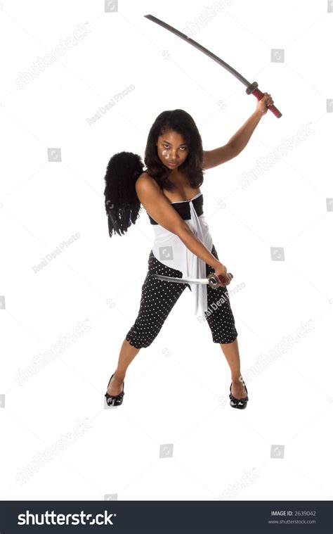 African American Woman Ninja Angel Black Stock Photo Edit Now 2639042