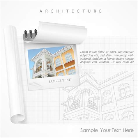 Architectural Detailed Plan On Paper Stock Vector Illustration Of