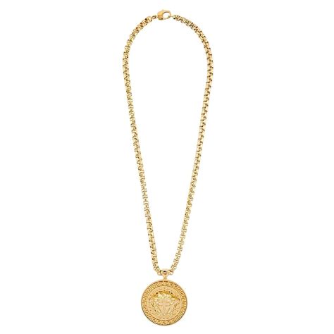 New Versace Runway 24k Plated Motorcycle Pendant Chain Necklace For