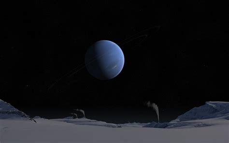 Digital Art Space Universe Planet Neptune Cgi Stars Dark Smoke