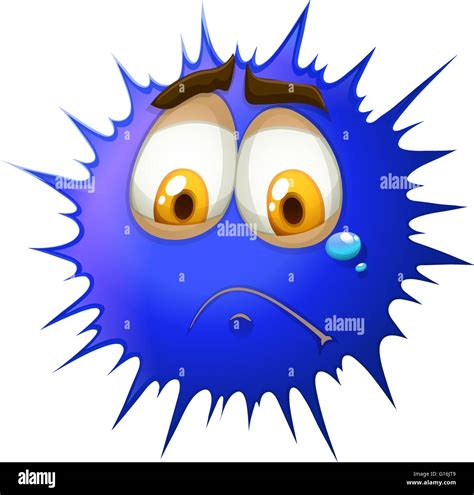 Crying Face On Blue Splash Illustration Stock Vector Image And Art Alamy