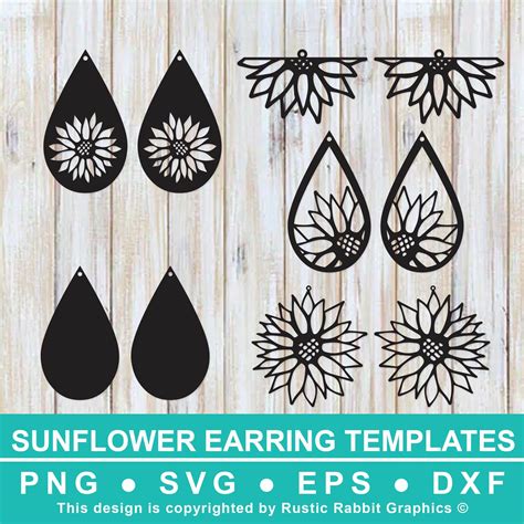 Earring Svg Templates File For Laser Cutting And Glowforge
