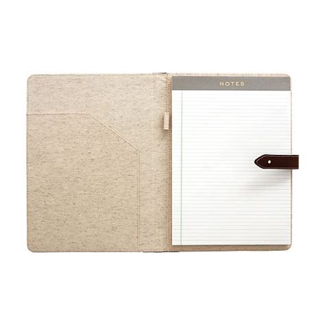 Martha Stewart Linen And Faux Leather Padfolionotepad Multicolor
