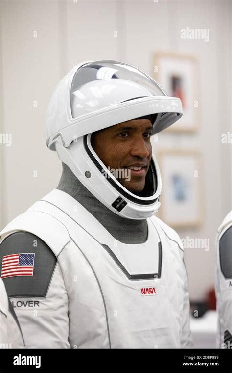 Nasa Astronaut Victor Glover Smiles Inside The Crew Suit Up Room In The