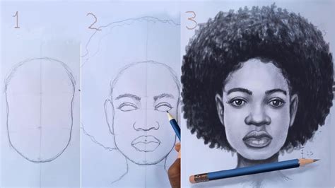 How To Draw African American Girl Face Step By Step Youtube