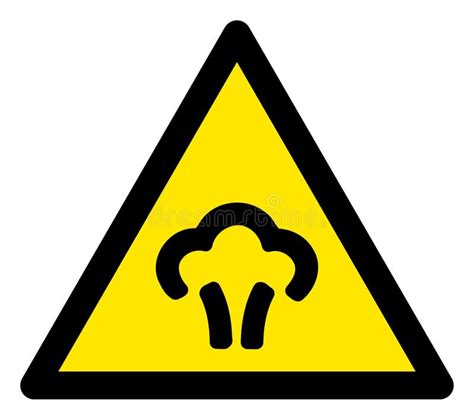 Raster Steam Warning Triangle Sign Icon Stock Illustration