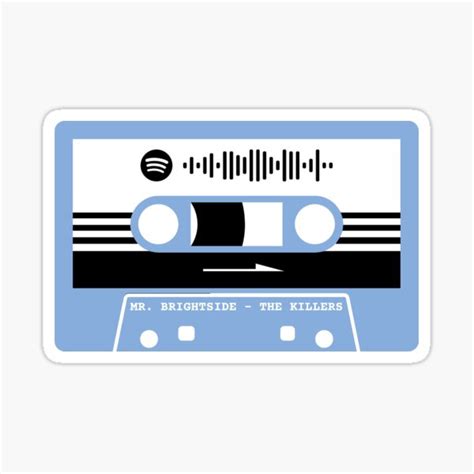 Mr Brightside Spotify Scan Code Cassette Sticker For Sale By
