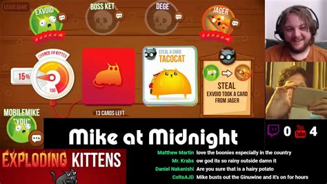 Here Kitty Kitty Kitty Exploding Kittens Part 2 Mike At Midnight Live Feat Externalvoid