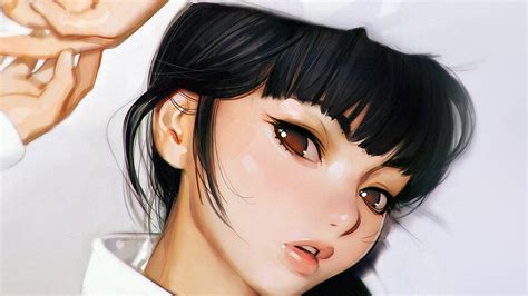 Aw25 Ilya Kuvshinov Anime Girl Shy Cute Illustration Art