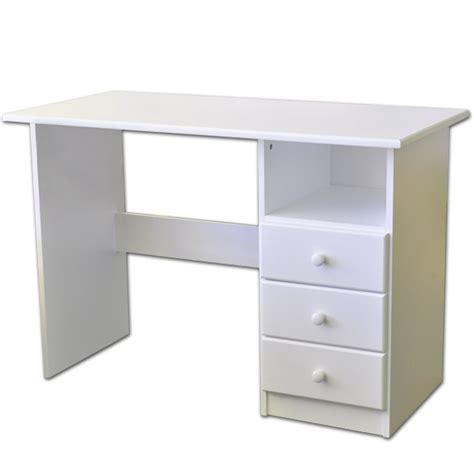 Crafted from solid acacia wood and finished in a silky bright white, this small desk provides a tasteful workspace sure to provide long white computer desk with storage: Computer Desk White Finish | Youth Student Desks | Solid ...