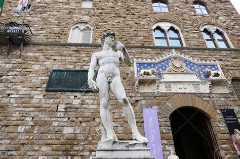 Copy Of David Of Michelangelo In Front Of Palazzo Vecchio Florence