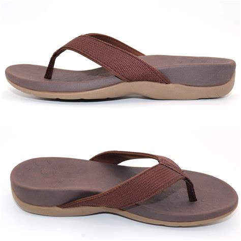 Arch Support Sandals For Women Orthotic Thong Flip Flops Toe Brown