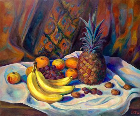 Fruits Painting Original Art Canvas Oil Artwork Kitchen Wall Etsy