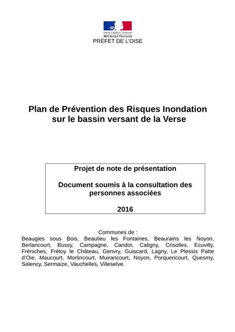 Plan De Pr Vention Des Risques Inondation Sur Le Bassin Versant De La Verse Docslib