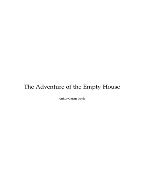 The Adventures Of The Empty House Pdf Minor Sherlock Holmes Characters Sherlock Holmes