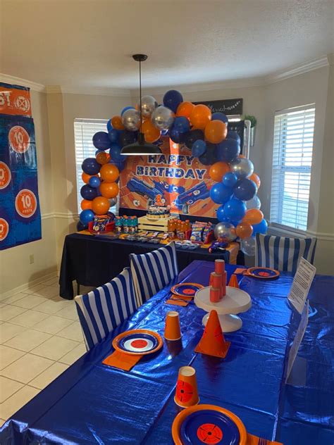 7th Birthday Party With Orange And Blue Theme