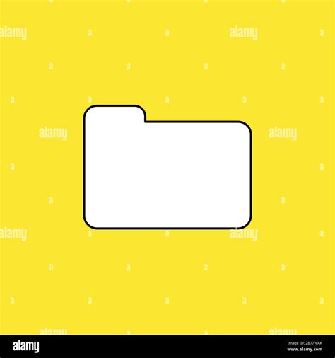Vector Illustration Of Closed Folder Icon Black Outlines Yellow