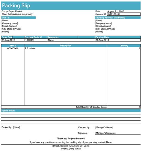 25 Free Shipping And Packing Slip Templates For Word And Excel