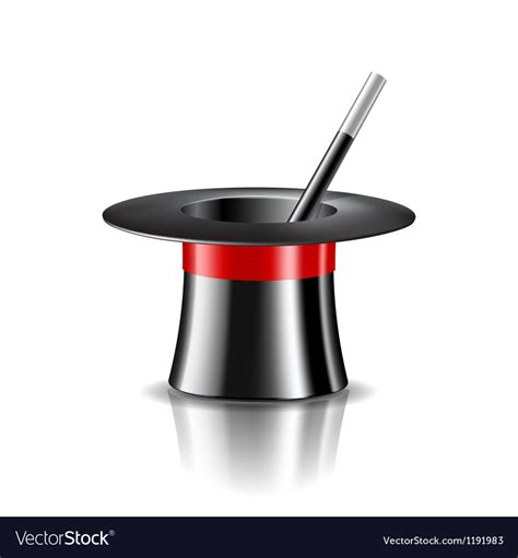 Magic Hat And Wand On White Background Royalty Free Vector