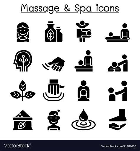 Massage Spa Icon Set Royalty Free Vector Image