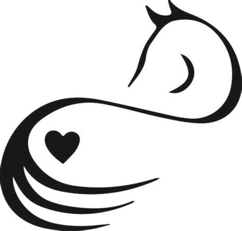 Horse Lover Equine Heart Silhouette Love Decor Decal Car Sticker Freeus