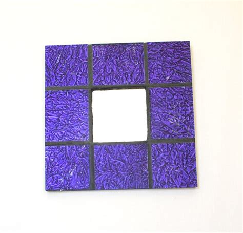purple wall mirror stained glass mosaic mirror by nostalgianmore