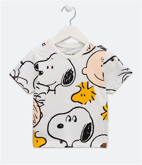Camiseta Infantil Estampa Snoopy E Amigos E Etiqueta Na Barra Tam 1 A