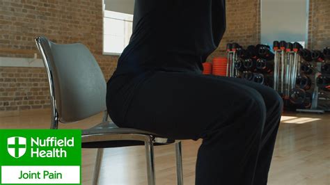 High box/chair the focus is on…» Chair assisted squat - Nuffield Health - YouTube