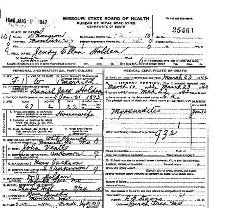 1942 Death Certificates Index