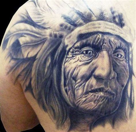Grey Ink 3d Indian Chief Tattoo Design By Todd Wilson In 2020 Indian Chief Tattoo Tattoos